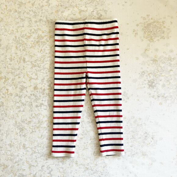 Ralph Lauren Other - Ralph Lauren 24 Mos Ribbed Striped Leggings Navy White Red Bottom Pants